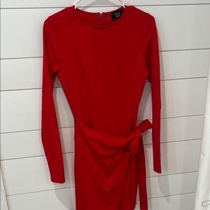 Vici Scarlet Long Sleeve Dress with Tie
